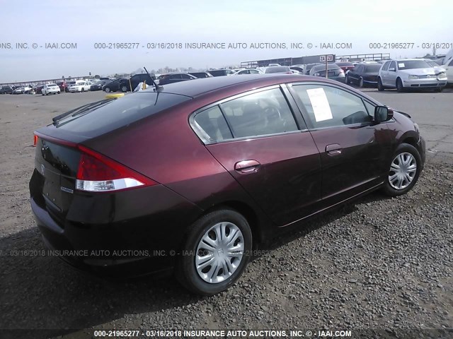 JHMZE2H36BS011156 - 2011 HONDA INSIGHT RED photo 4