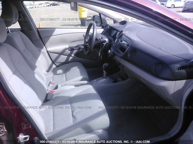 JHMZE2H36BS011156 - 2011 HONDA INSIGHT RED photo 5