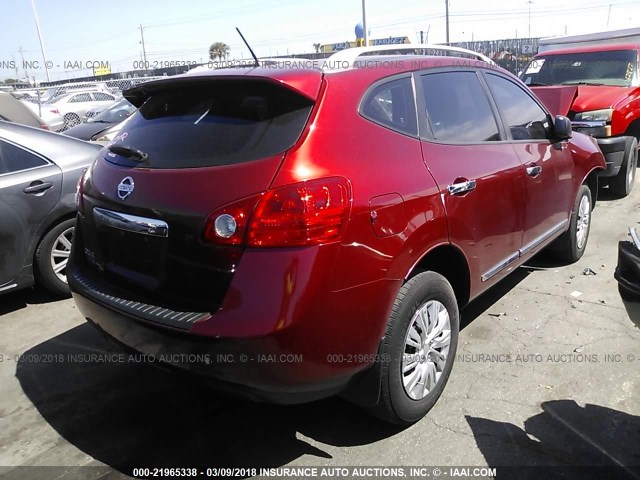 JN8AS5MT1FW667069 - 2015 NISSAN ROGUE SELECT S RED photo 4