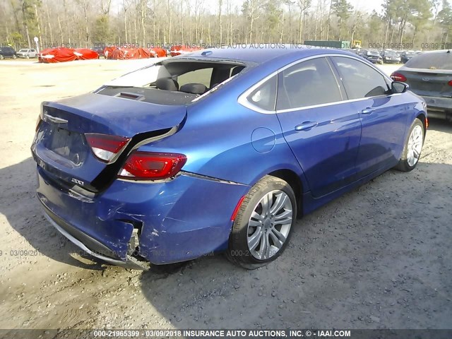 1C3CCCAB2FN543369 - 2015 CHRYSLER 200 LIMITED BLUE photo 4