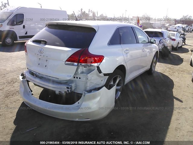 4T3ZK3BB8CU049674 - 2012 TOYOTA VENZA LE/XLE/LIMITED WHITE photo 4