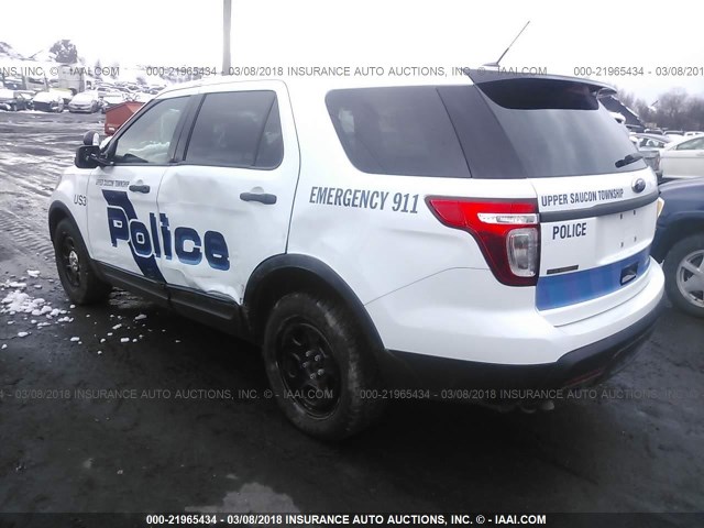 1FM5K8AR4EGC38309 - 2014 FORD EXPLORER POLICE INTERCEPTOR WHITE photo 3