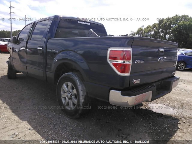 1FTFW1CF8DFB74867 - 2013 FORD F150 SUPERCREW BLUE photo 3