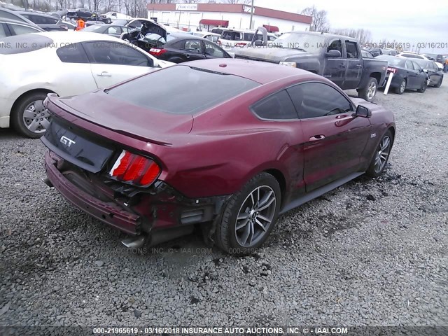 1FA6P8CF3F5312402 - 2015 FORD MUSTANG GT RED photo 4
