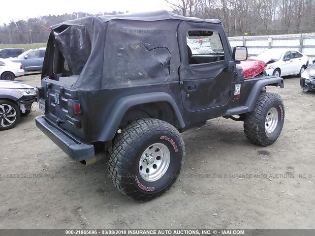 1J4FA29174P784568 - 2004 JEEP WRANGLER / TJ SE BLACK photo 4