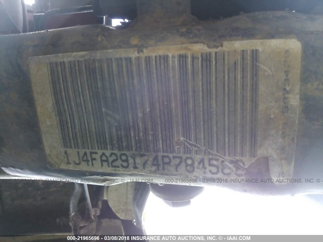 1J4FA29174P784568 - 2004 JEEP WRANGLER / TJ SE BLACK photo 9