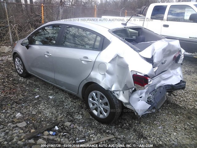 KNADM4A33E6364467 - 2014 KIA RIO LX Արծաթագույն լուսանկար 3