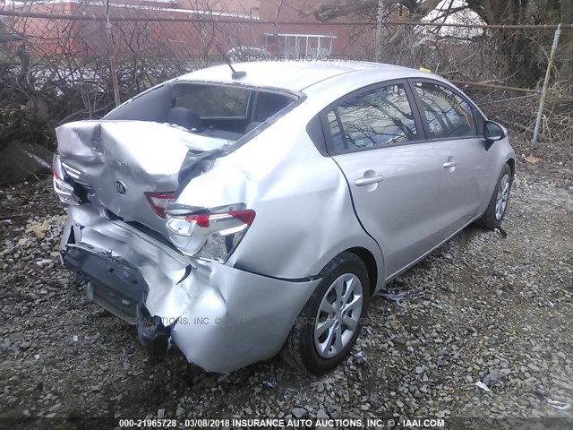 KNADM4A33E6364467 - 2014 KIA RIO LX Արծաթագույն լուսանկար 4