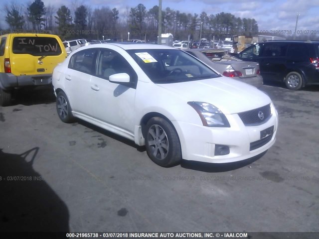 3N1AB6AP3CL765372 - 2012 NISSAN SENTRA 2.0/2.0S/SR/2.0SL WHITE photo 1