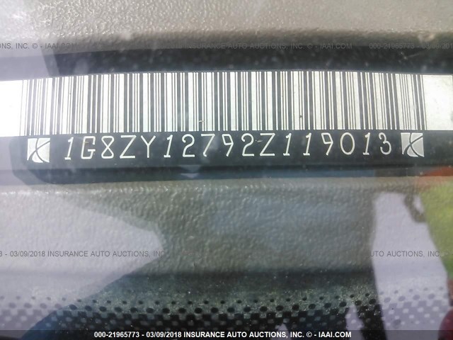 1G8ZY12792Z119013 - 2002 SATURN SC2 GOLD photo 9