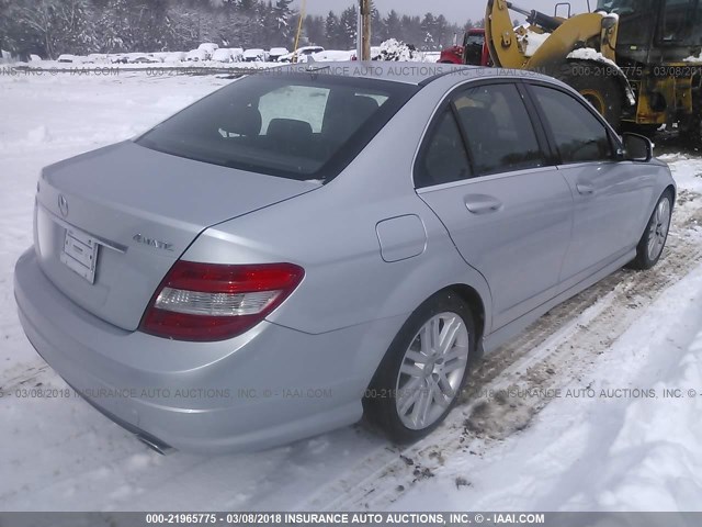 WDDGF81XX9F255844 - 2009 MERCEDES-BENZ C 300 4MATIC SILVER photo 4