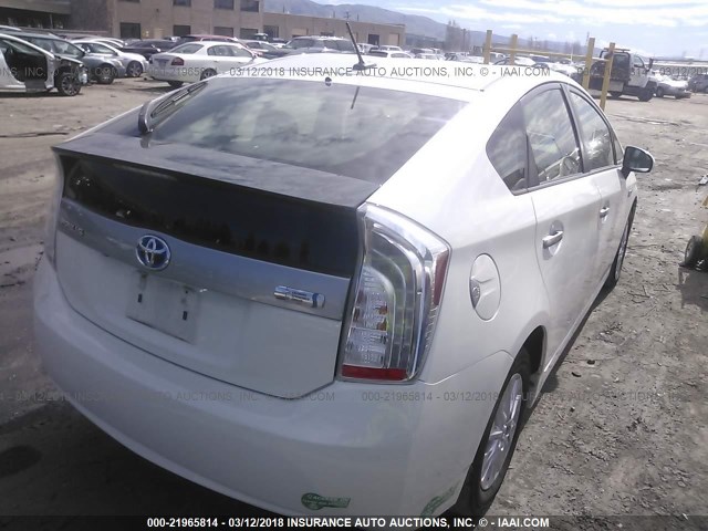 JTDKN3DP9C3008605 - 2012 TOYOTA PRIUS PLUG-IN  WHITE photo 4