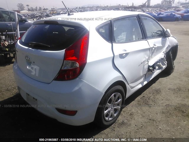 KMHCT5AE2EU170867 - 2014 HYUNDAI ACCENT GLS/GS WHITE photo 4