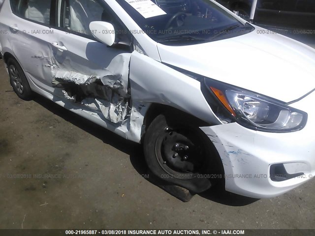 KMHCT5AE2EU170867 - 2014 HYUNDAI ACCENT GLS/GS WHITE photo 6