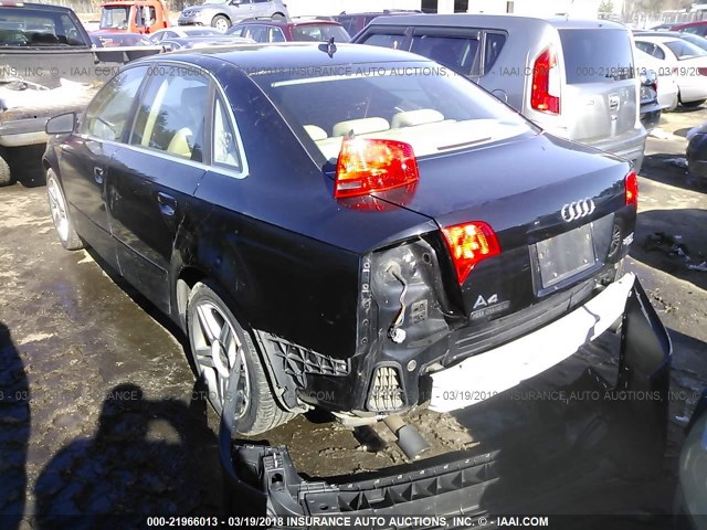 WAUDF78E67A153377 - 2007 AUDI A4 2.0T QUATTRO BLACK photo 3