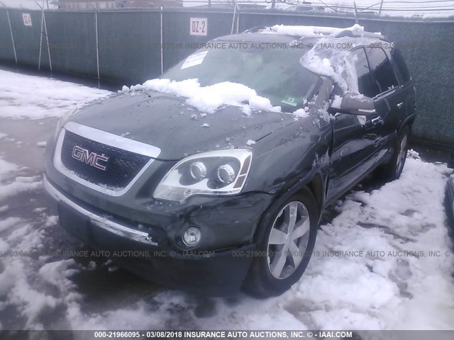 1GKKVRED8BJ145153 - 2011 GMC ACADIA SLT-1 GREEN photo 2