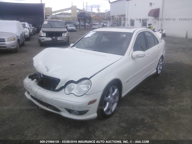 WDBRF52H67F925944 - 2007 MERCEDES-BENZ C 230 WHITE photo 2