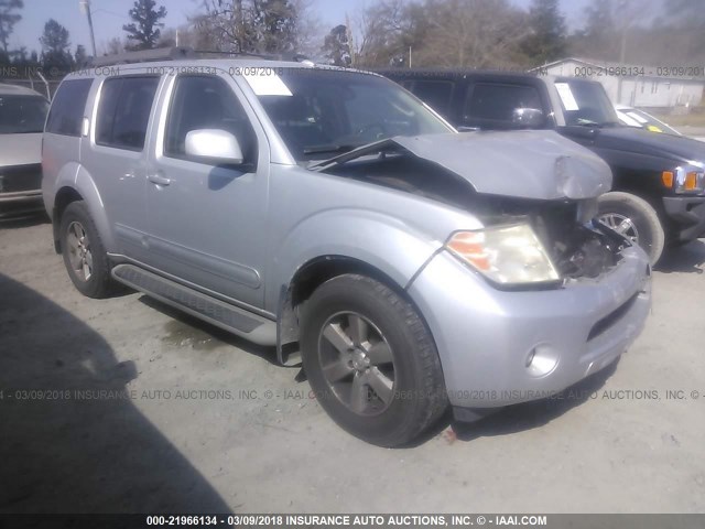 5N1AR18U98C662592 - 2008 NISSAN PATHFINDER S/LE/SE SILVER photo 1