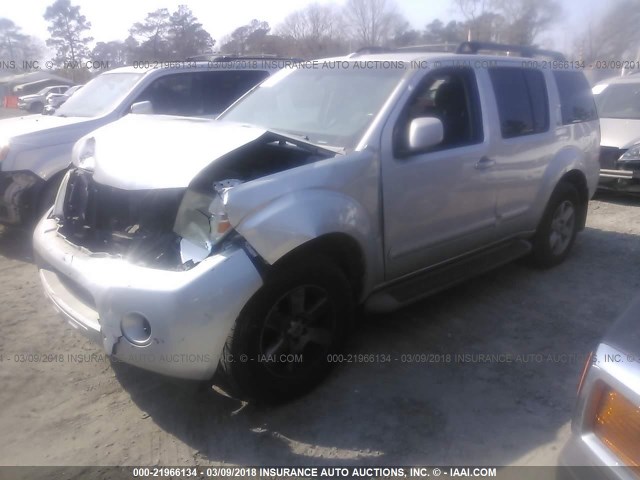 5N1AR18U98C662592 - 2008 NISSAN PATHFINDER S/LE/SE SILVER photo 2