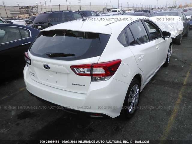 4S3GTAA61J3717165 - 2018 SUBARU IMPREZA WHITE photo 4