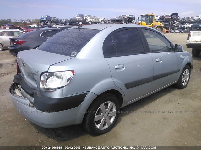 KNADE123686313902 - 2008 KIA RIO LX/SX Light Blue photo 4