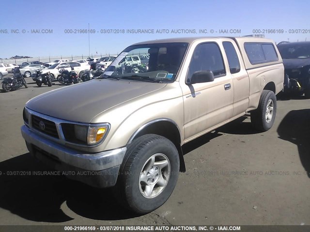 4TAWN72N5TZ101155 - 1996 TOYOTA TACOMA XTRACAB TAN photo 2