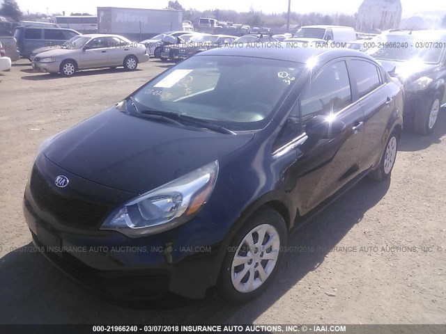 KNADM4A37E6352788 - 2014 KIA RIO LX BLACK photo 2