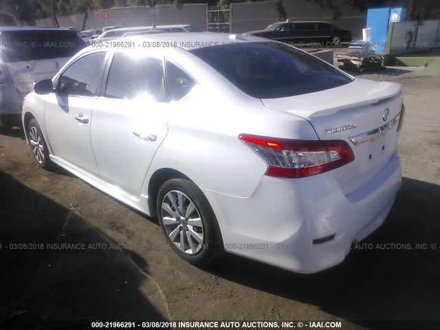 3N1AB7APXFY379805 - 2015 NISSAN SENTRA S/SV/SR/SL WHITE photo 3