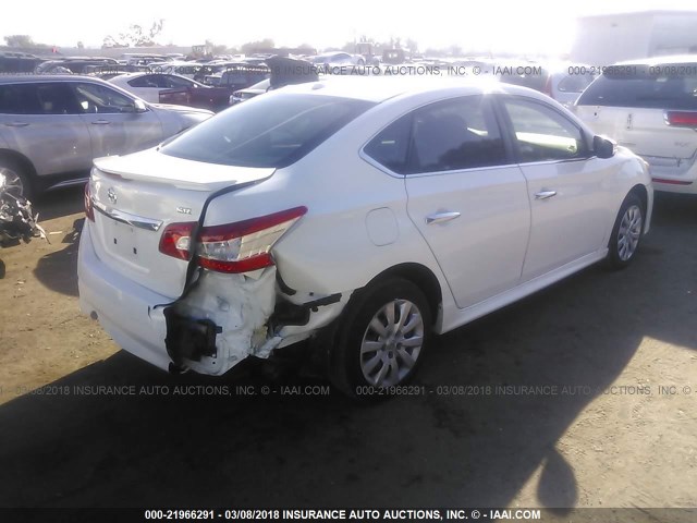 3N1AB7APXFY379805 - 2015 NISSAN SENTRA S/SV/SR/SL WHITE photo 4