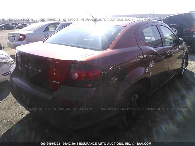 1C3CDZCB9CN228061 - 2012 DODGE AVENGER SXT ORANGE photo 4