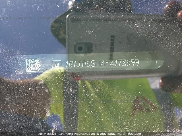 1G1JA5SH4F4178599 - 2015 CHEVROLET SONIC LS 白色 照片 9