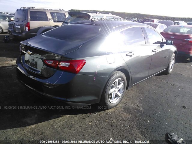 1G1ZB5STXHF240065 - 2017 CHEVROLET MALIBU LS 灰色 照片 4