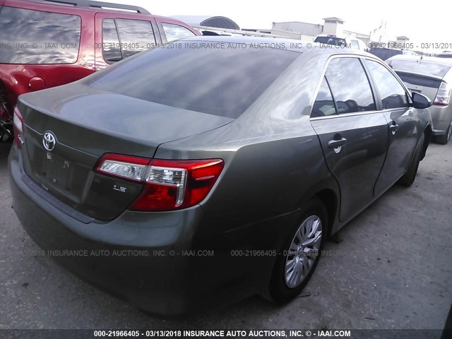 4T4BF1FK6ER358405 - 2014 TOYOTA CAMRY L/SE/LE/XLE GREEN photo 4