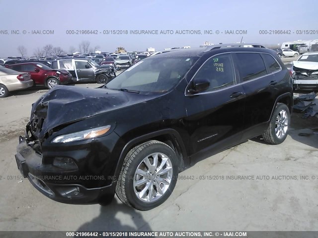 1C4PJLDB2EW264799 - 2014 JEEP CHEROKEE LIMITED BLACK photo 2