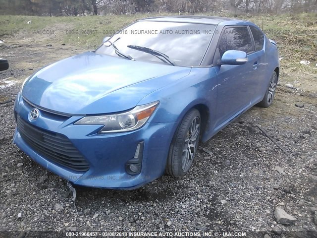 JTKJF5C76F3091705 - 2015 TOYOTA SCION TC BLUE photo 2