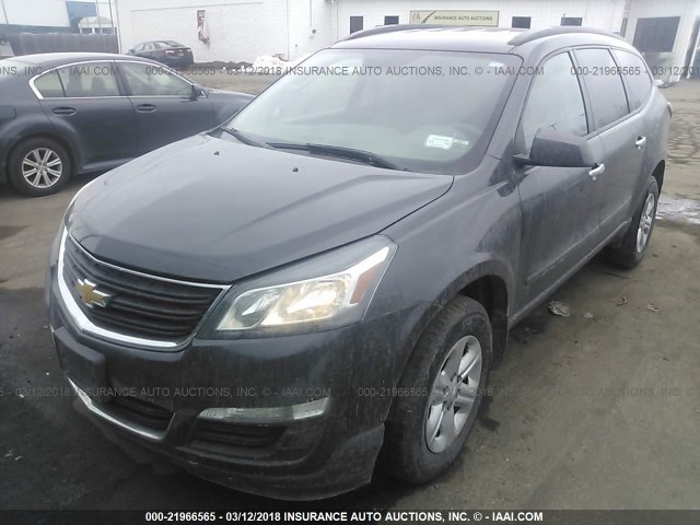 1GNKVFED0FJ291876 - 2015 CHEVROLET TRAVERSE LS BLACK photo 2