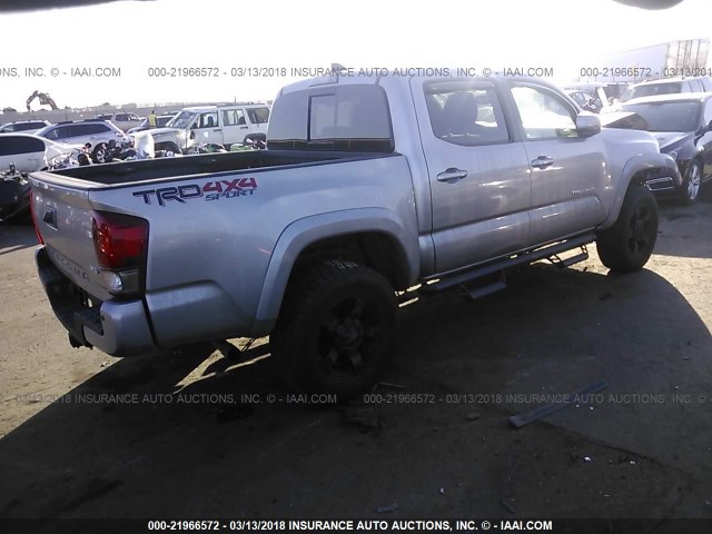 3TMCZ5AN4HM051374 - 2017 TOYOTA TACOMA DBL CAB/SR/TRDSPT/OR/PRO ვერცხლისფერი ფოტო 4