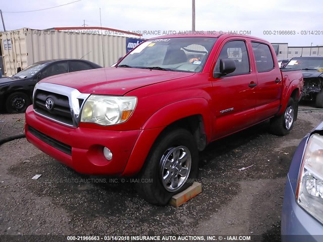 3TMJU62N37M035238 - 2007 TOYOTA TACOMA DOUBLE CAB PRERUNNER RED photo 2