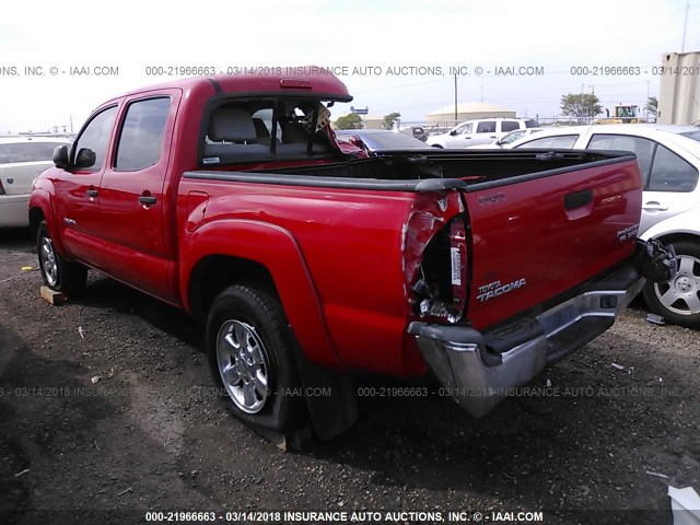 3TMJU62N37M035238 - 2007 TOYOTA TACOMA DOUBLE CAB PRERUNNER RED photo 3