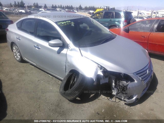 3N1AB7APXEY210883 - 2014 NISSAN SENTRA S/SV/SR/SL SILVER photo 1