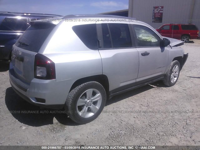 1C4NJCBA0ED536134 - 2014 JEEP COMPASS SPORT SILVER photo 4