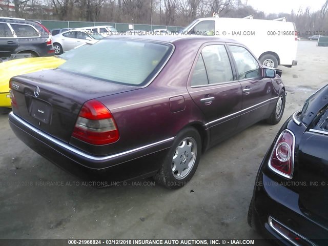 WDBHA22E5TF464387 - 1996 MERCEDES-BENZ C 220 MAROON photo 4