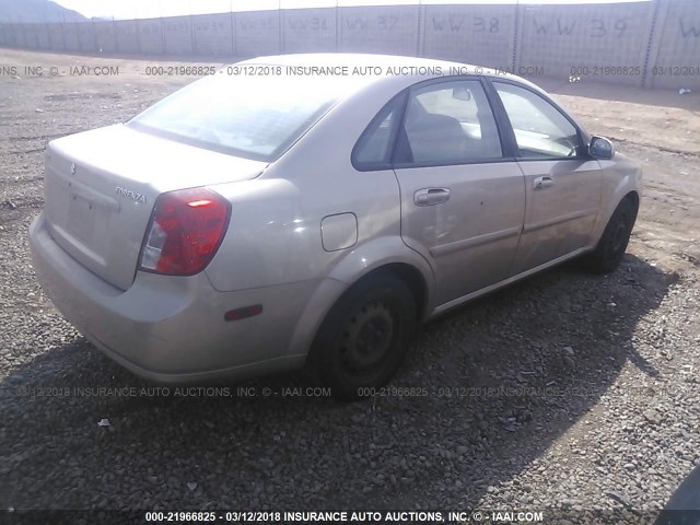 KL5JD56Z86K411337 - 2006 SUZUKI FORENZA BEIGE photo 4