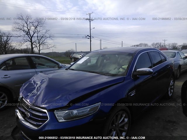 1FAHP2F84DG179881 - 2013 FORD TAURUS LIMITED BLUE photo 2