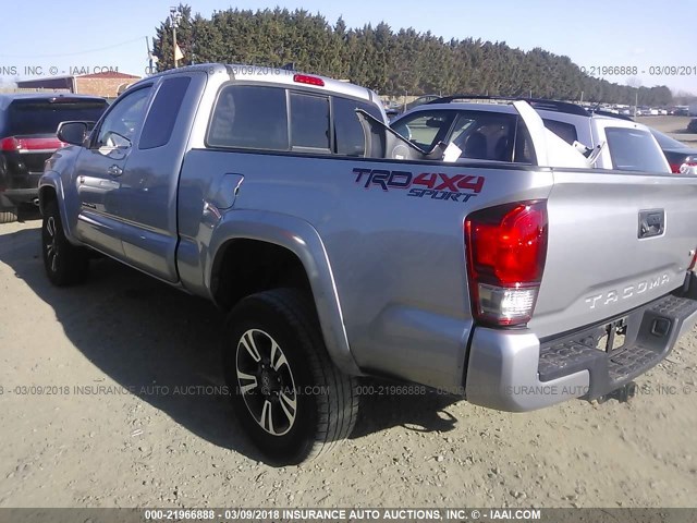 5TFSZ5AN2GX013159 - 2016 TOYOTA TACOMA ACCESS CAB/SR5/TRD SPT/OR SILVER photo 3