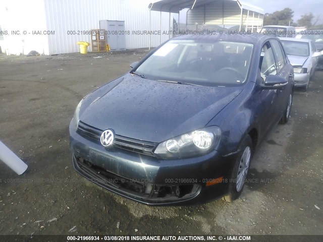 WVWDB7AJ3EW004107 - 2014 VOLKSWAGEN GOLF BLUE photo 2