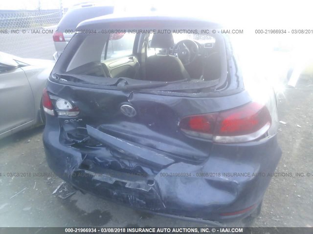 WVWDB7AJ3EW004107 - 2014 VOLKSWAGEN GOLF BLUE photo 6