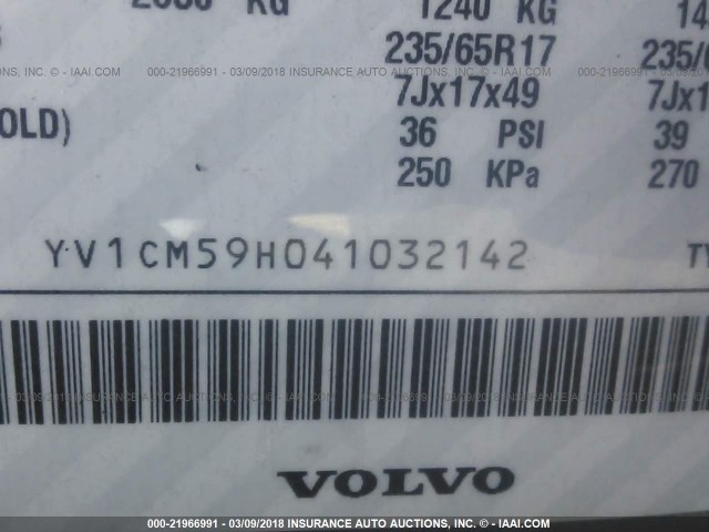 YV1CM59H041032142 - 2004 VOLVO XC90 SILVER photo 9