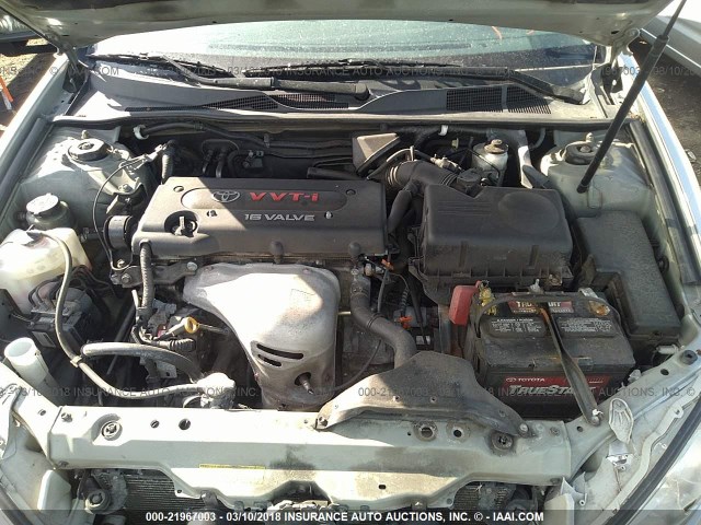 4T1BE32K75U036287 - 2005 TOYOTA CAMRY LE/XLE/SE SILVER photo 10