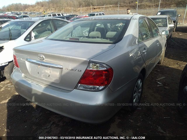 4T1BE32K75U036287 - 2005 TOYOTA CAMRY LE/XLE/SE SILVER photo 4